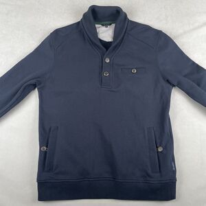 Ted Baker Sweater Men L Shawl Collar Button Pullover Pocket Nautical Classic EUC